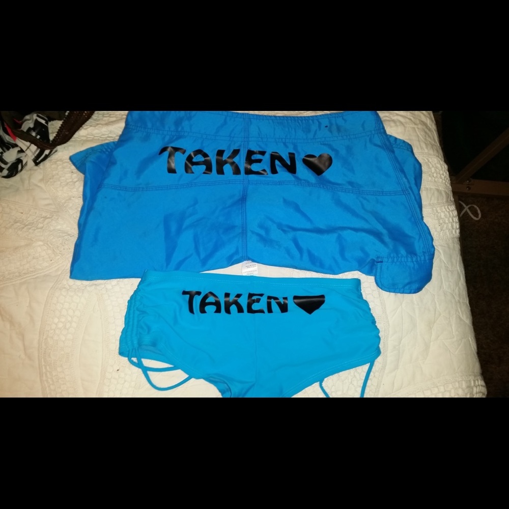 His and hers bathing suit bottoms